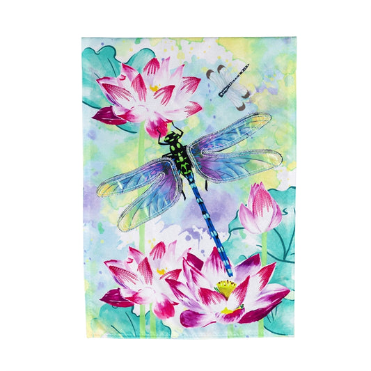 Dragonfly with Lotus Garden Flag