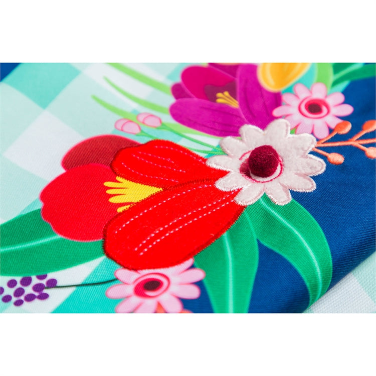 Spring Plaid Printed Everlasting Impressions Garden Flag; Polyester-Linen Blend 12.5"x28"