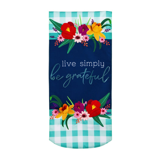 Spring Plaid Printed Everlasting Impressions Garden Flag; Polyester-Linen Blend 12.5"x28"