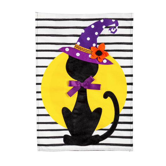 Witchy Black Cat Garden Flag