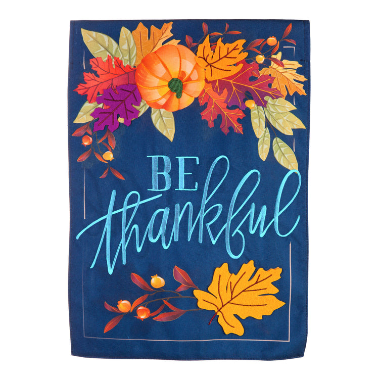 Be Thankful Garden Flag; Linen Textured Polyester 12.5"x18"