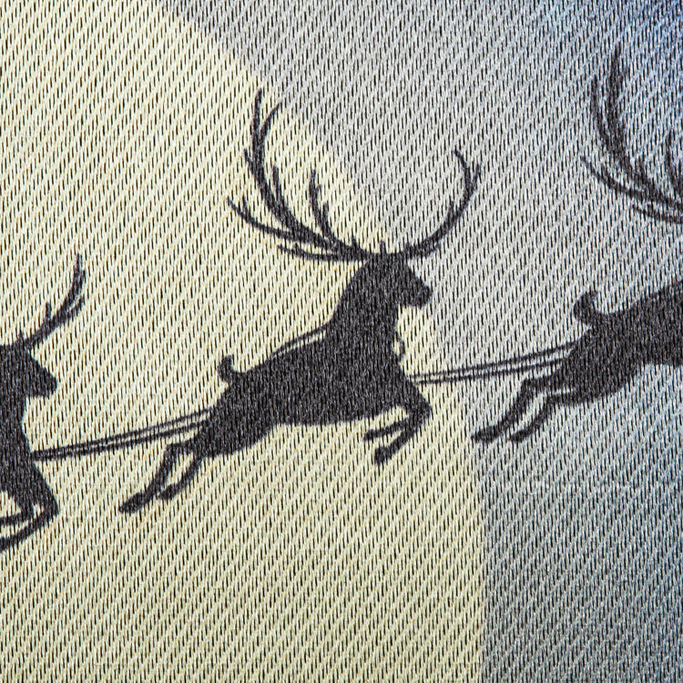 Santa's Sleigh on Christmas Lustre Garden Flag; Linen Textured Polyester 12.5"x18"
