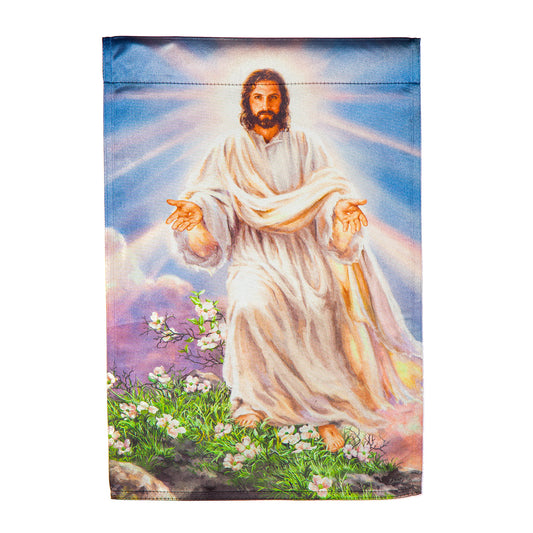 The Resurrection Lustre Garden Flag