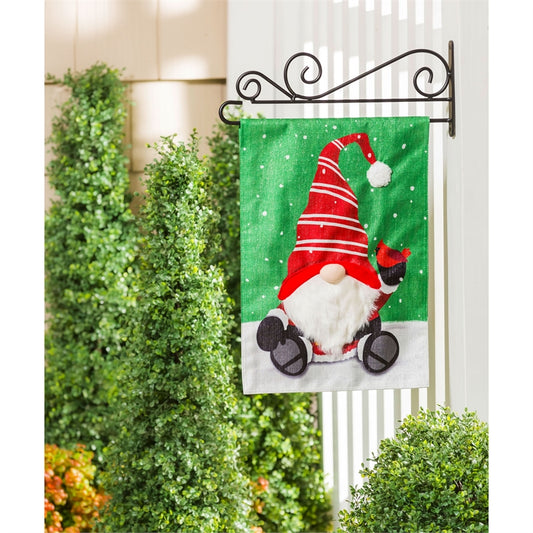 "Santa Tomte" Printed Garden Shimmer Flag; Polyester-Linen Blend