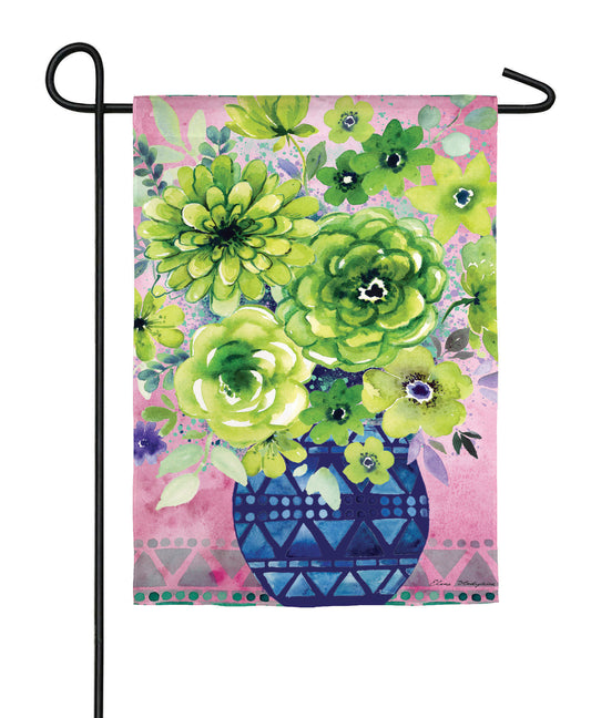 Green Floral Bouquet Garden Flag