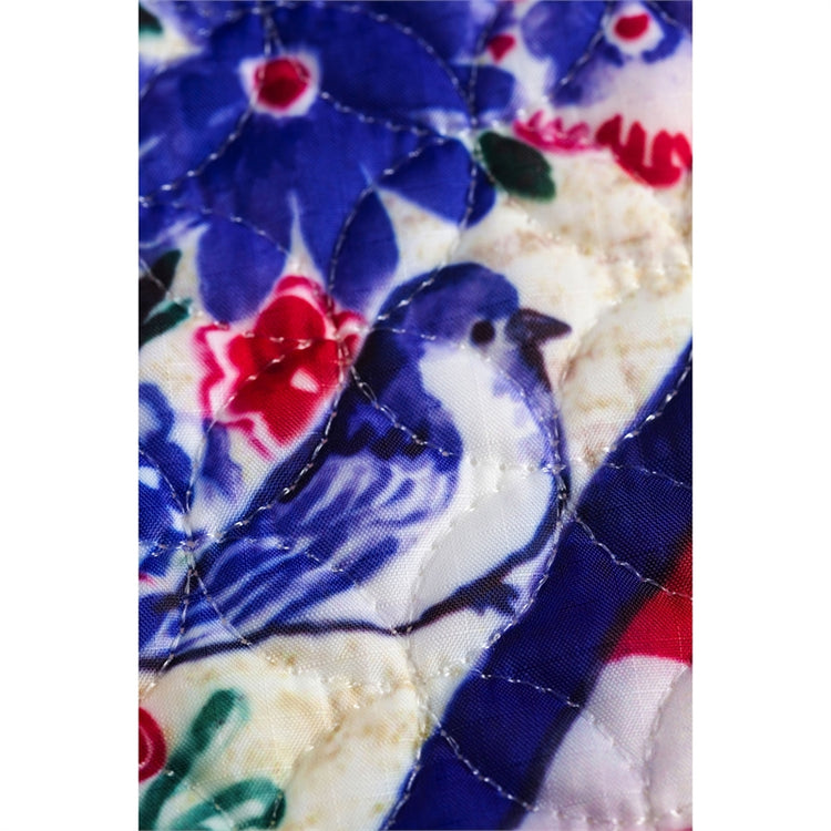 Patriotic Birdhouse Wreath Garden Flag; Quilted Polyester 12.5"x18"