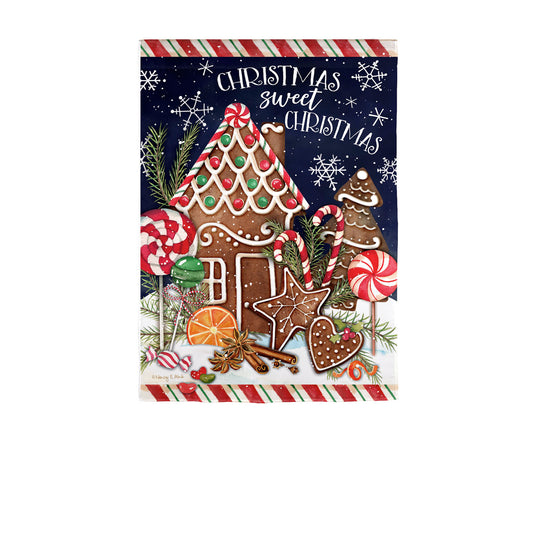 Sweet Christmas Printed Suede Garden Flag; Polyester 12.5"x18"