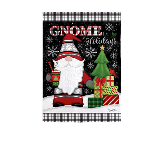 Gnome for the Holidays Printed Suede Garden Flag; Polyester 12.5"x18"