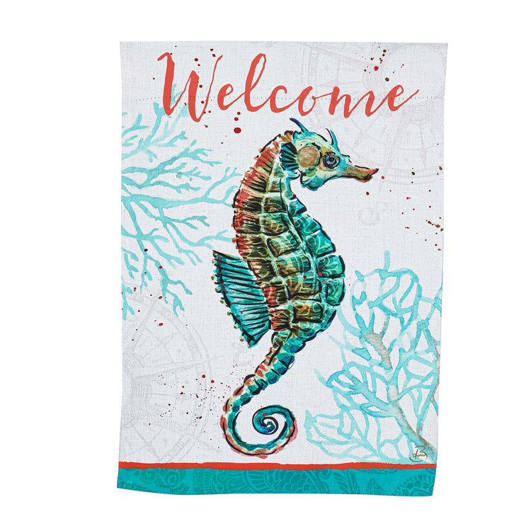 Welcome Seahorse Ocean Finds Garden Flag