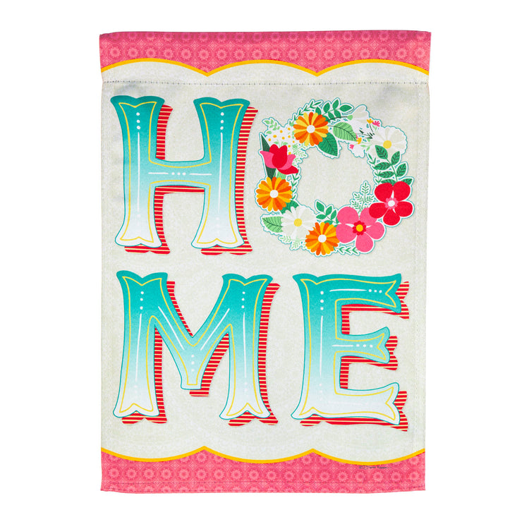 Welcome Home Printed Suede Garden Flag; Polyester 12.5"x18"