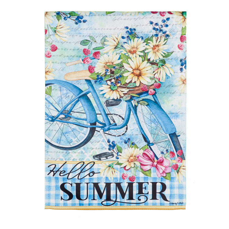 Hello Summer Bicycle Garden Flag