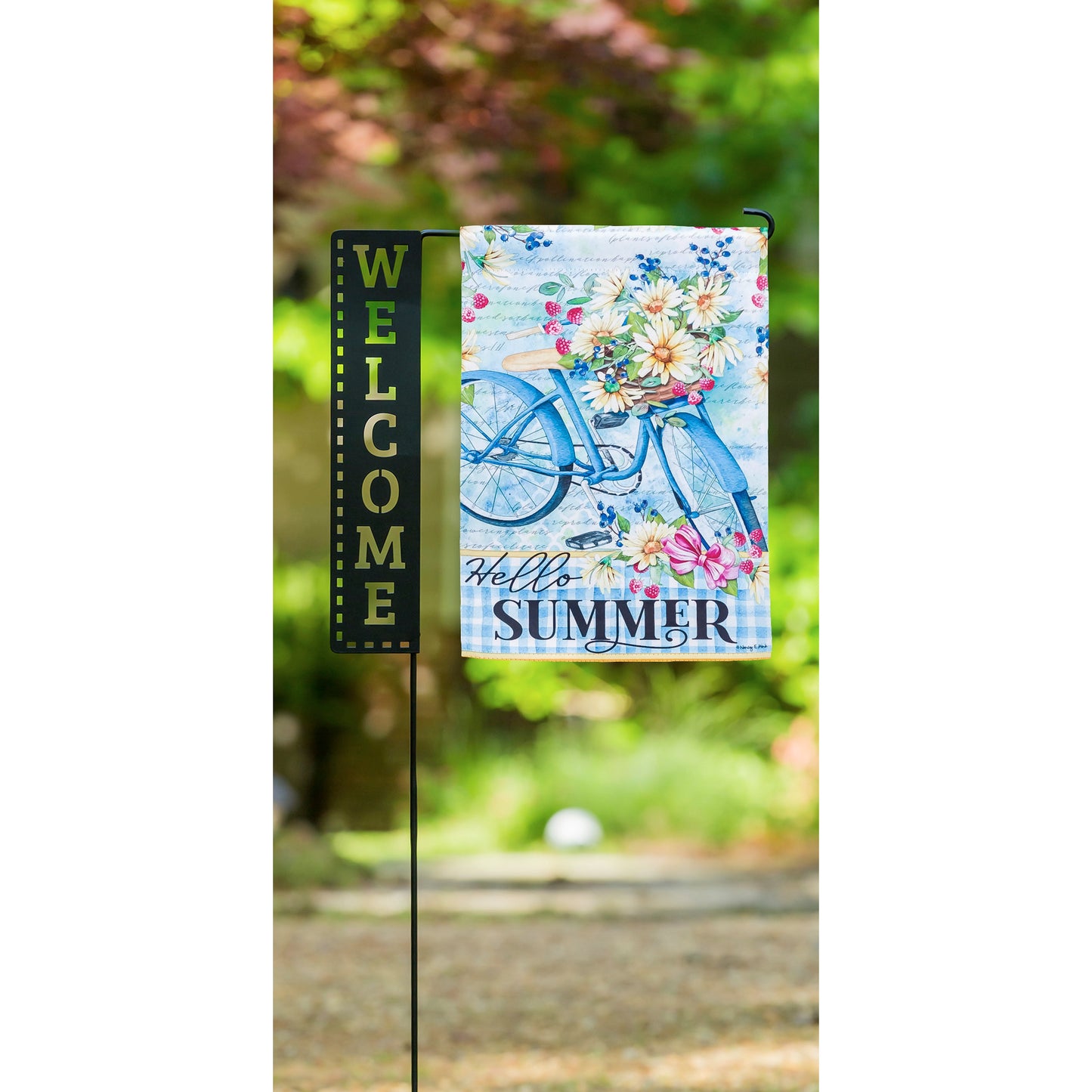 Hello Summer Bicycle Garden Flag