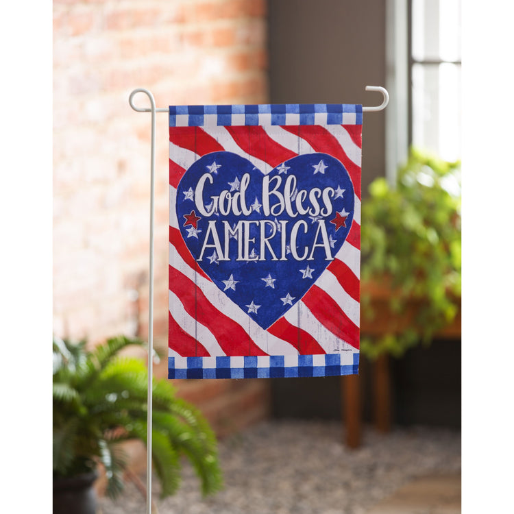 God Bless America Heart Garden Flag
