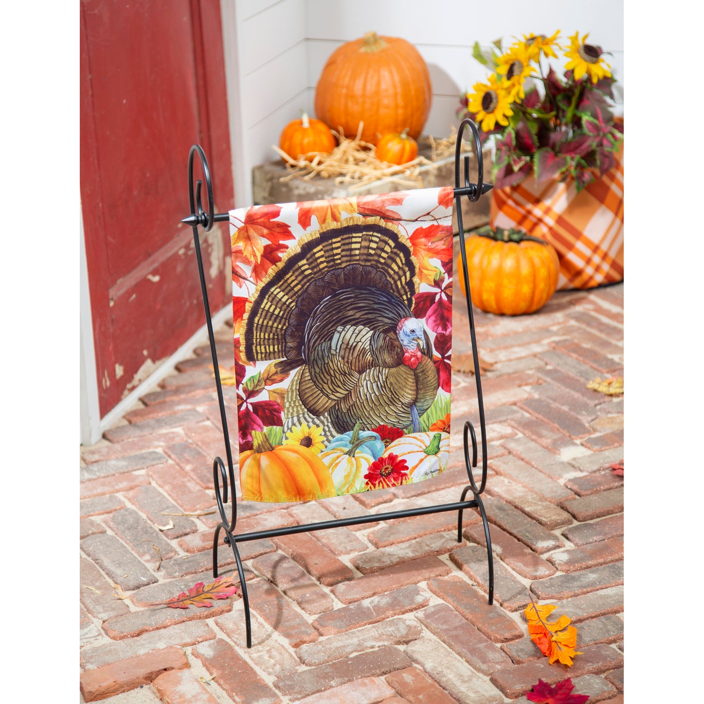 November Turkey Printed Suede Garden Flag; Polyester 12.5"x18"