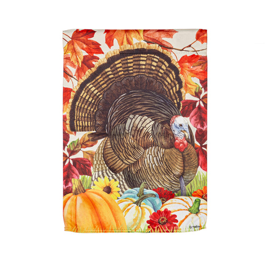 November Turkey Printed Suede Garden Flag; Polyester 12.5"x18"