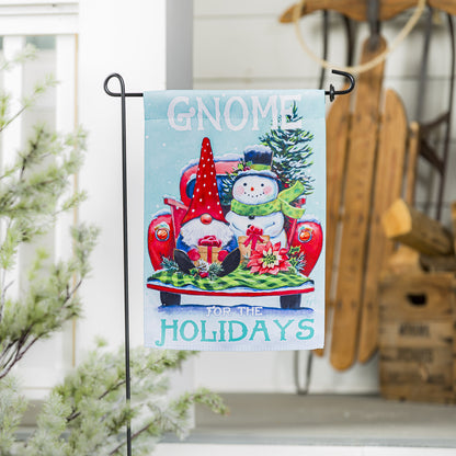 Gnome for the Holidays Truck Garden Flag