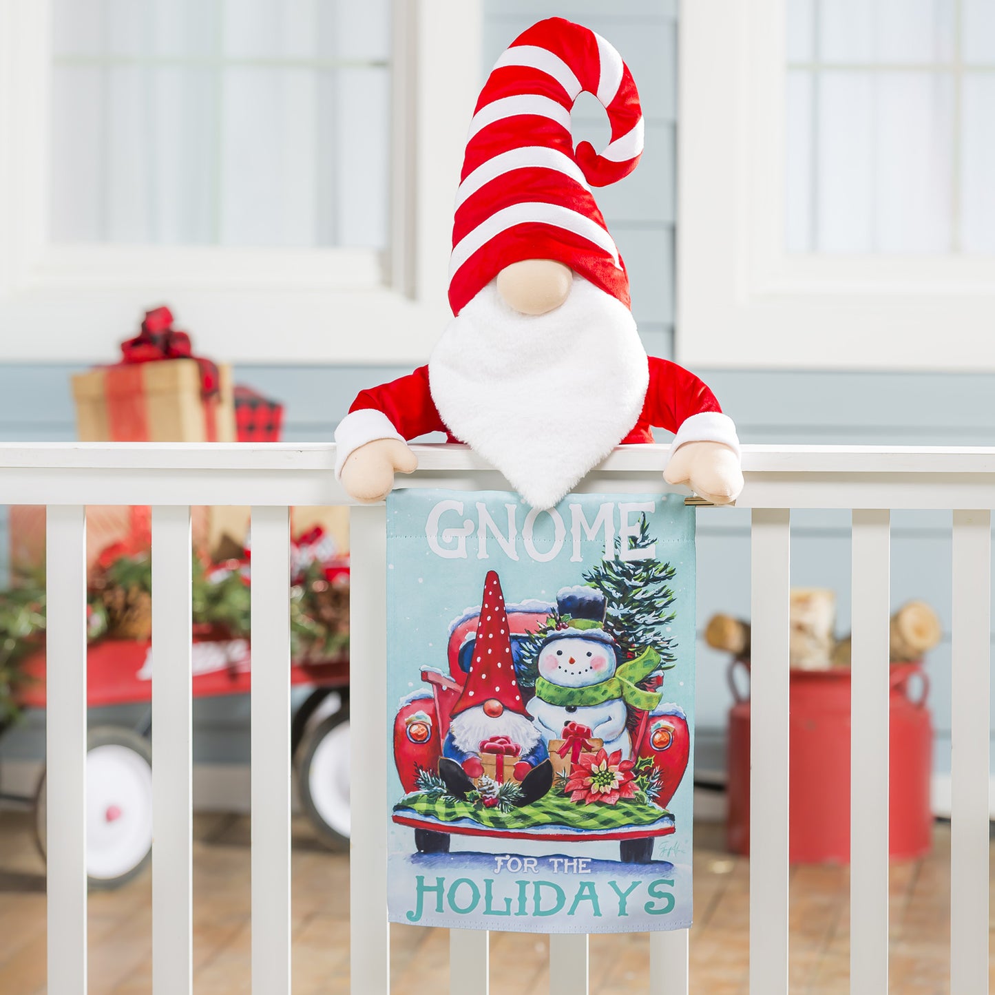 Gnome for the Holidays Truck Garden Flag