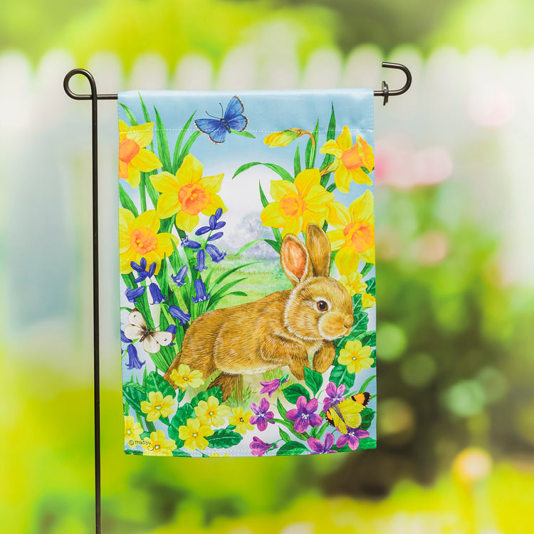 Jump Into Spring Bunny Garden Flag