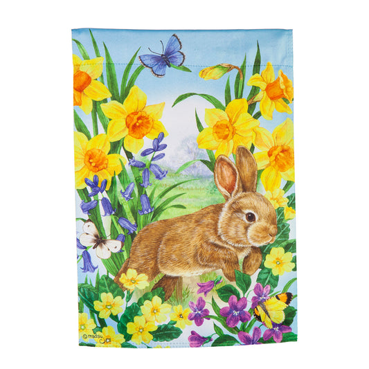 Jump Into Spring Bunny Garden Flag