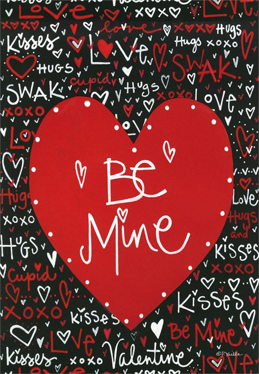 Be Mine Printed Suede Garden Flag; Polyester