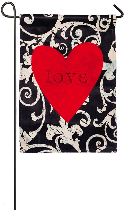 Love in the Heart Printed Suede Garden Flag; Polyester