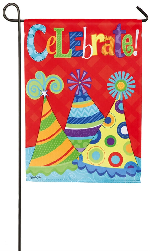 "Lets Celebrate" Printed Suede Seasonal Garden Flag; Polyester