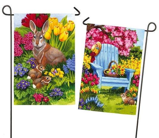 Easter Morning 2-Sided Printed Suede Seasonal Garden Flag; Polyester