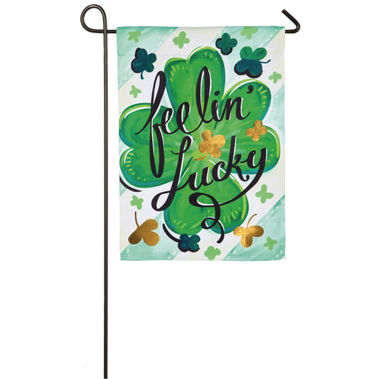 Feelin' Lucky Shamrock Garden Flag