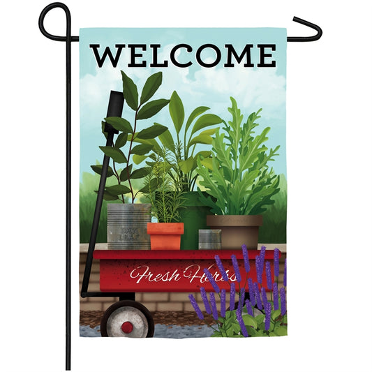 Red Wagon Printed Suede Garden Flag; Polyester 12.5"x18"