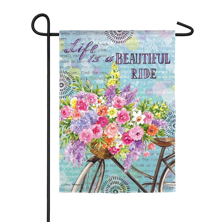 Beautiful Ride Printed Suede Garden Flag; Polyester