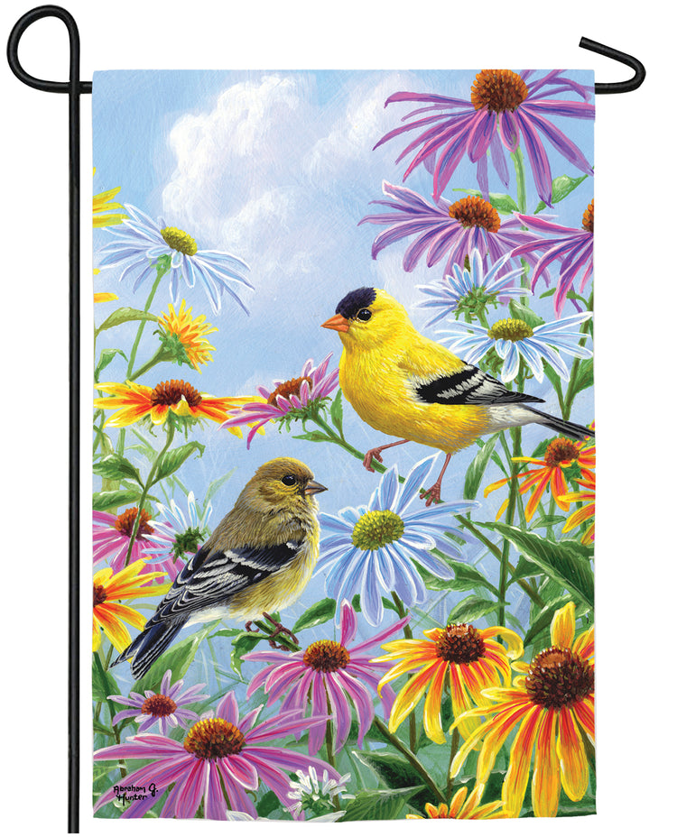Goldfinch Tweethearts Garden Flag