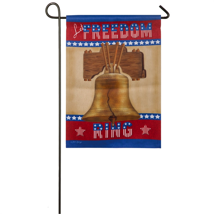 "Let Freedom Ring" Printed Suede Garden Flag; Polyester
