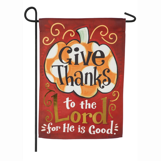 Give Thanks to the Lord Seasonal Garden Flag; Polyester
