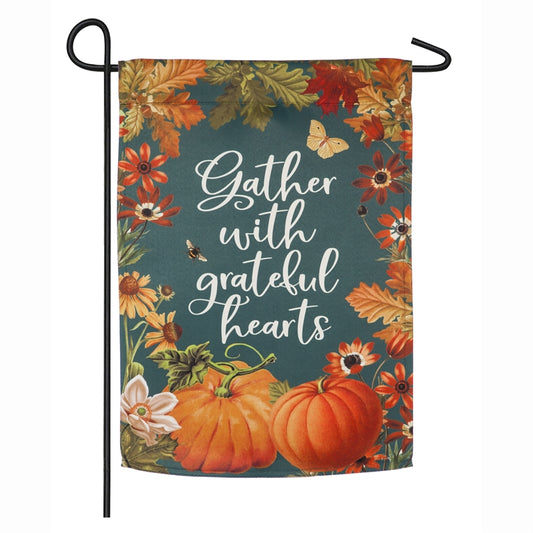 Fall Garden Gather Printed Suede Garden Flag; Polyester