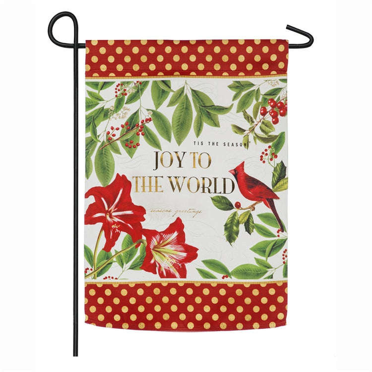 Christmas Cardinal Suede Embellished Printed Seasonal Garden Flag; Polyester
