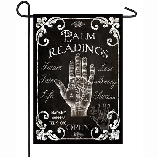 Palm Readings Printed Suede Garden Flag; Polyester