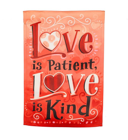 Love is Patient Printed Suede Garden Flag; Polyester