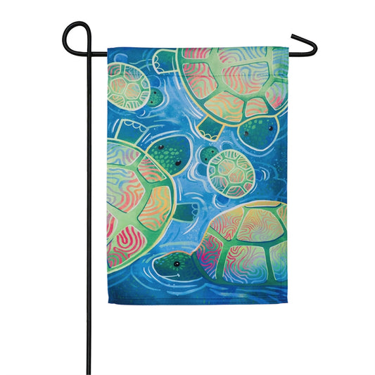 Turtle Family Garden Flag