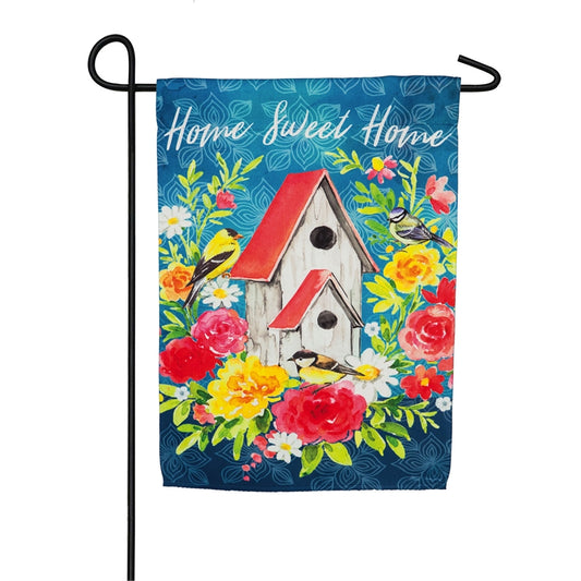 Home Sweet Home Birdhouse Garden Flag
