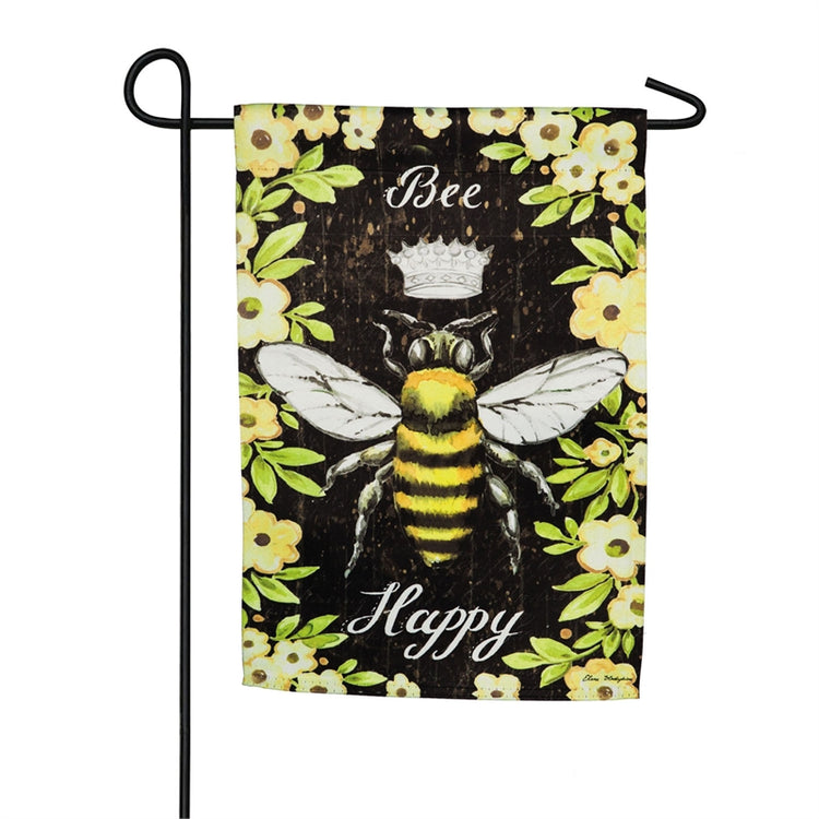 Be Happy Queen Bee Garden Flag