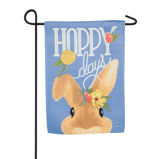 "Hoppy Days" Printed Suede Garden Flag; Polyester
