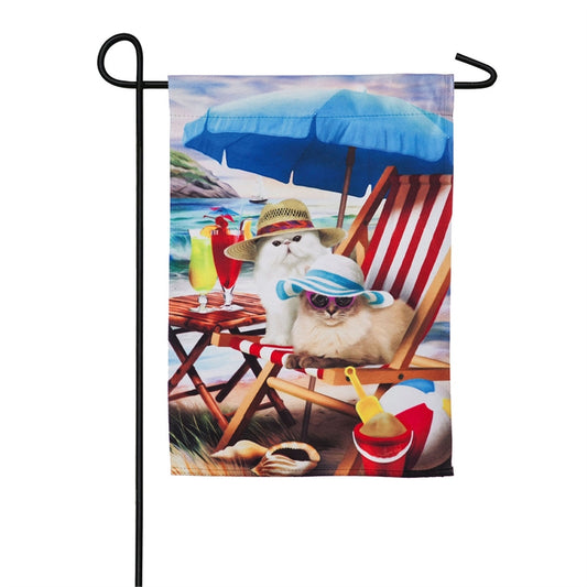 Beach Cats Garden Flag