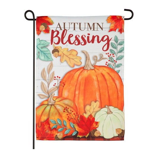 Autumn Blessing Printed Suede Garden Flag; Polyester