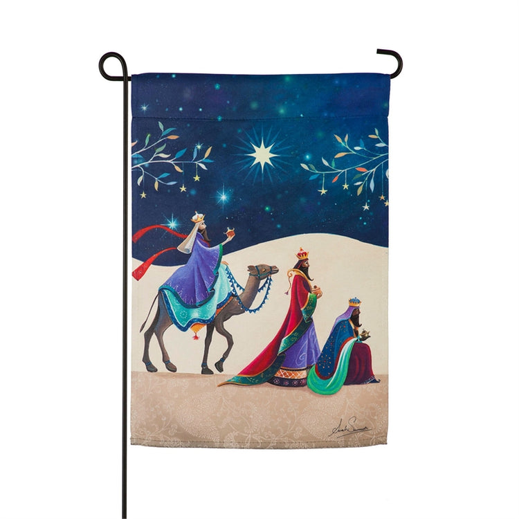 Three Kings Printed Suede Garden Flag; Polyester