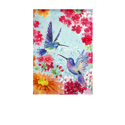 Floral Hummingbirds Garden Flag