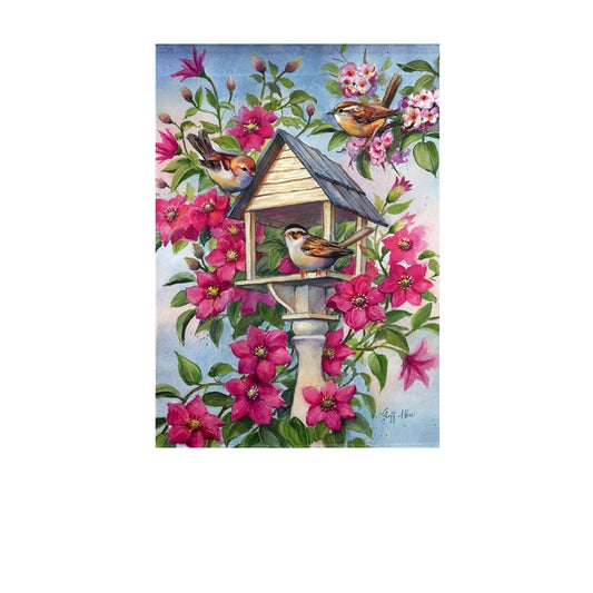 Bird Garden Floral Garden Flag