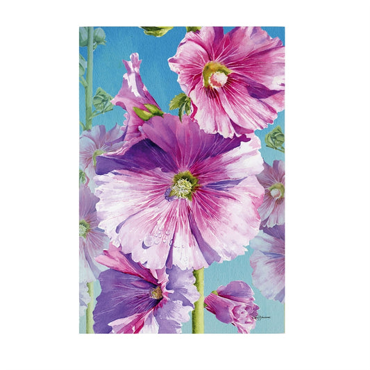 Hollyhocks Garden Flag