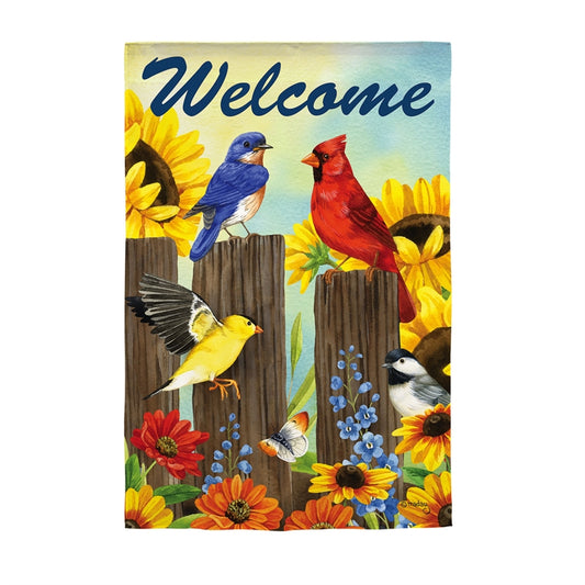 Rustic Fence Welcome Garden Flag