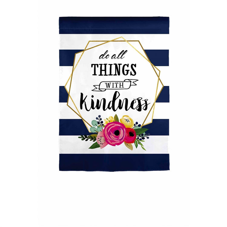 "Kindness" Printed Suede Garden Flag; Polyester