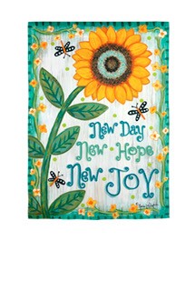 New Day Printed Suede Garden Flag